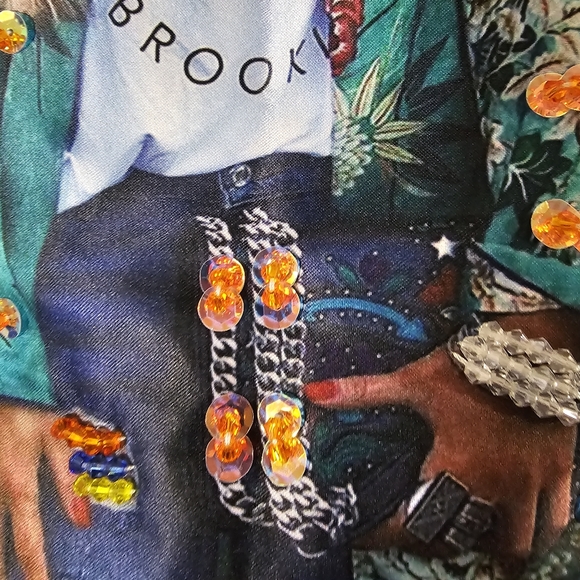 KO.KO. AILIS Brooklyn NYC Women's T-Shirt w Silk Screen Photo & Sequins 3X - Picture 8 of 9